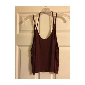 Burgundy Brandy Melville Strappy Crop Top